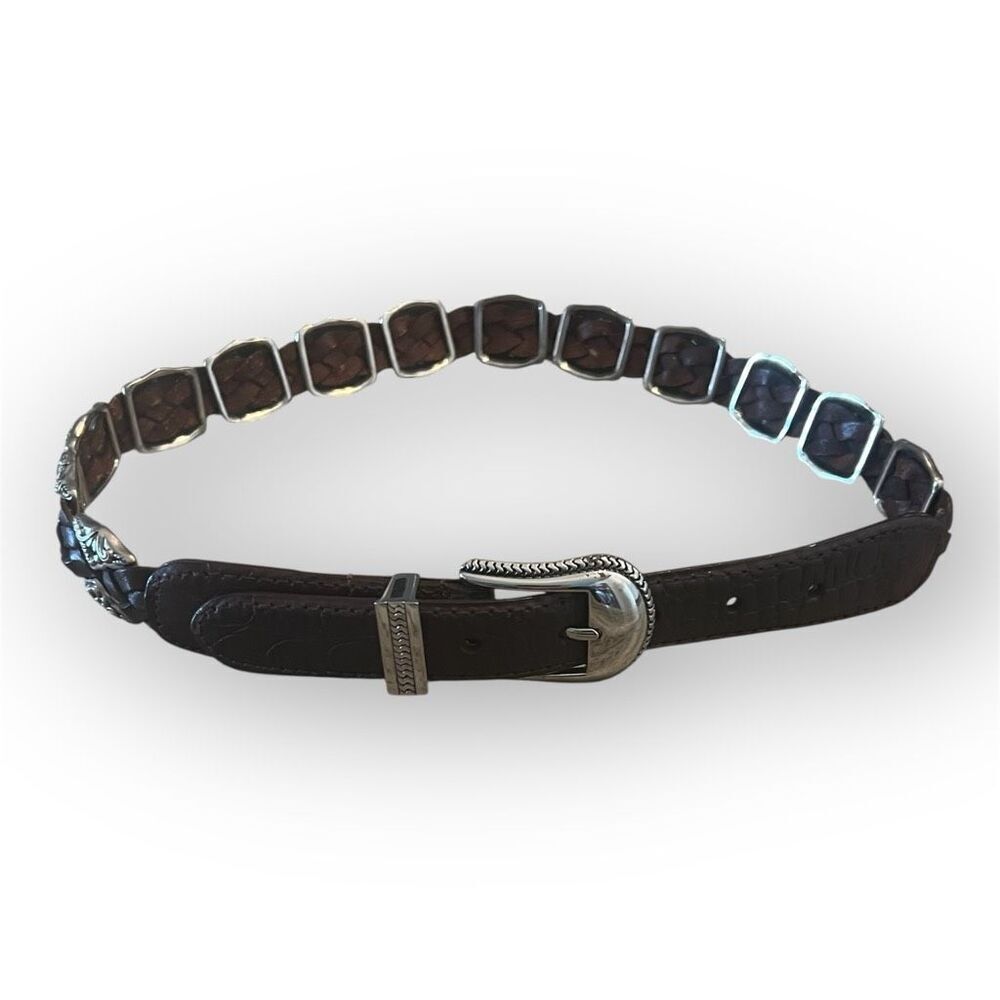 Vintage Leather & Silver Hardware Southwestern Style Belt MC-337 Women’s Small